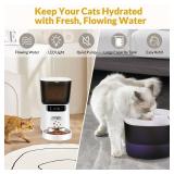 Automatic Cat Feeder and Water Fountain, 4L/16 Cups Automatic Cat Food Dispenser,10s Meal Call and Timer Setting 20 Portions 6 Meals Per Day,Pet Feeder for and Dog Black (White) USED