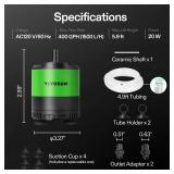 VIVOSUN 400 GPH 20W Submersible Water Pump, with Adjustable Water Flow, 4.9 ft Tubing, Additional Ceramic Shaft, and Outlet Adapters, for Fish Tanks, Aquariums, Hydroponics, Fountains