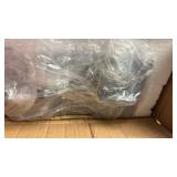 37\" Farmhouse Dining Room Light Fixture Over Table, 5-Light Matte Black Wood Kitchen Island Lighting with Clear Glass Shade, Pendant Lights Linear Chandeliers for Dining Room Kitchen Island