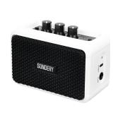 Sondery Mini Guitar Amp for Electric Guitars 5W Two Speakers Rechargeable Portable Pratice Small Amplifier with Overdrive/Clean Effects and Bluetooth