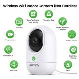 INFIYA 2K Security Camera Indoor-360 Cameras for Home Security and One-Tap Call, Elderly/Cat/Baby/Nanny, Motion Alert, Intelligent Tracking, 2.4GHz WiFi Only, Work with Alexa/Google Home, K7 2Pack