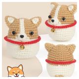 CrochetBox Crochet Kit for Beginner, Dog and Owl Learn How to Crochet Stuffed Animals Gift for Adults and Kids(12+), Knitting Set with Yarn Hook Stitch-by-Stitch Video Tutorial