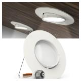 Sunco LED Can Lights Eyeball Retrofit Gimbal 5/6 Inch Recessed Lights Dimmable, 12W=60W, 2700K Soft White, 800 LM, Directional Angled Trim Adjustable Ceiling Downlight, UL.