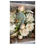 Fnize Champagne Boutonniere for Men, 6 Pcs Groom Groomsmen Boutonnieres, Artificial Flowers for Wedding Prom Homecoming