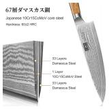 Retails for $180! HOSHANHO 3 Pieces Kitchen Knife Sets, Ultra Sharp Professional Damascus Super Steel Chef Knives Sets with Ergonomic Olive Wood Handle, Including Chef, Bread, Santoku Knives