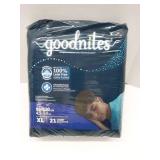 FACTORY SEALED - Goodnites Bedtime Underwear XL - 21 Count