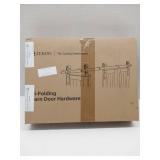 FACTORY SEALED - ZEKOO Bifold Barn Door Hardware: 80 inch Bi Folding Door Hardware Kits for 76 Closet Doors - Easy Assembly Smoothly Quietly Bifold Doors Track Kit - I Shape Top Mount Roller - Bi fold