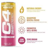 FACTORY SEALED - Cellucor C4 Smart Energy Drink - Sugar Free Performance Fuel & Nootropic Brain Booster, Coffee Substitute or Alternative | Tropical Passionfruit 12 Oz - 12 Pack