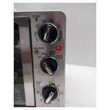 APPEARS NEW - Elite Gourmet ETO2530M Double French Door Countertop Toaster Oven, Bake, Broil, Toast, Keep Warm, Fits 12 pizza, 25L capacity, Stainless Steel & Black