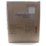 FACTORY SEALED - Meridian Furniture 392Grey-C Waldorf Collection Art Deco Stool with Soft Light Grey Chenille Fabric, Solid Ash Wood, Black Finish, Counter Height Stool, 18 W x 20" D x 37" H, Grey