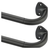 FACTORY SEALED - 2 Pack Wrap Around Curtain Rods for Windows 84 to 144 Inches, Matte Black Curtain Rods Room Darkening Curtain Rods, 3/4 Inch Diameter Single Drapery Rod for Window