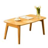 FACTORY SEALED - Baveke Coffee Table Foldable Mid Century Desk TV Stand with Open Storage Shelf Center Table for Living Room Furniture RV No Assembly, Natural (47.24IN)