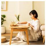 FACTORY SEALED - Baveke Coffee Table Foldable Mid Century Desk TV Stand with Open Storage Shelf Center Table for Living Room Furniture RV No Assembly, Natural (47.24IN)