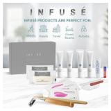 FACTORY SEALED - Infuse Amenity & Accessory Kit | 1 oz Travel Size Shampoo, Conditioner, Lotion, Body Wash, 2 Cleansing Bars, Shave & Dental Sets, Make-Up Remover Wipes, & Vanity Kit | 1 set per case