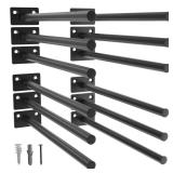 FACTORY SEALED -  Black 12 Pack-10 inch Floating Shelf Bracket, Concealed Shelf Support,Hidden Brackets for Floating Wood Shelves