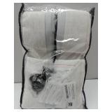 FACTORY SEALED - Pinch Pleated Linen Curtains 96 Inches Long for Living Room 2 Panel Set Cream Ivory Light Filtering Pinch Pleat Hooks Rings Back Tab Neutral Boho Farmhouse 96 Inch Curtain Drapes for 