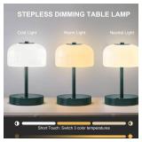 APPEARS NEW - ZR98US Portable Touch Cordless LED Desk Lamp, Rechargeable Battery Powered, 3-Way Dimmable, Bedroom, Bedside, Suitable for Living Room, Dormitory, Office,(wood)