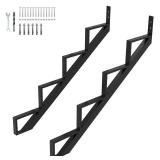 FACTORY SEALED - Toriexon Steel Stair Step Riser 2 Pack, 4-Step Steel Stair Stringer, One Step Stair Stringer for Outdoor Steps and Outdoor Stairs