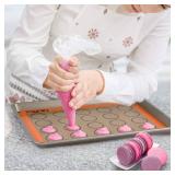FACTORY SEALED - MMmat Silicone Baking Mat - Best German Silicone - Non Slip Silicone Baking Sheet, Non Stick Reusable Silicone Mats for Baking, Oven Liner, Counter Mat, 2 Half Sheets Mats + 1 Macaron