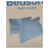 FACTORY SEALED - Bedsure Satin Pillowcase 2 Pack Similar to Silk Pillow Cases Standard Size, Pillow Case for Sleeping Women with Envelope Closure, Gifts for Women Men, Mood Indigo, 20x26 Inches