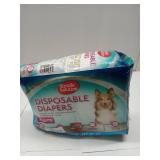 Simple Solution Disposable Dog Diapers, Female Dog Diapers, Puppy Potty Training, Incontinence and Heat Cycle Protection, Medium Diapers for Dogs, 15-23 Inch Waist, 30 Count