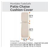 APPEARS NEW - Classic Accessories Montlake Water-Resistant 80 x 26 x 3 Inch Outdoor Chaise Lounge Cushion Slip Cover, Patio Furniture Cushion Cover, Antique Beige, Patio Furniture Cushion Covers