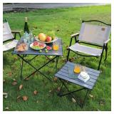 EHHLY Portable Folding Camping Table, Small Compact Aluminum Beach Picnic Table, Lightweight Collapsible Outdoor Camp Tables That Folds & Rolls Up, Beach Gear Essentials Camp Accessories, Grey