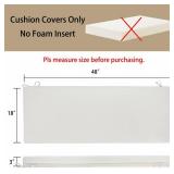 RIPPED, SEE PHOTOS Magpie Fabrics Patio Bench/Swing Cushion Slip Cover 48 x 18 x 3 Inch, Water Resistant UV Protection Outdoor Furniture Loveseat Replacement Cushion Cover with Zipper (Recycled Cream 