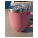 Suclain 6 Pcs 12oz Insulated Coffee Mug with Handle Bulk Stainless Steel Double Wall Vacuum Travel Mug Tumbler Cup with Sliding Lid(Multicolor)