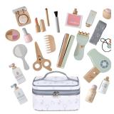 Smartwo Missing PCS Wooden Makeup Toy Set for Toddler Pretend Play,Wood Beauty Salon Toys Cute Wooden Makeup Kit with Realistic Accessories Gift for Girls 3 4 5 6