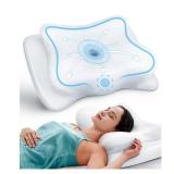 EKIFT Ease Now Cervical Neck Pillow for Pain Relief, Beauty Sleeping Cooling Pillow for Side Back Stomach Sleeper, Odorless Memory Foam Bed Pillows Deep Sleep,Ergonomic Orthopedic Neck Support