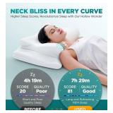 EKIFT Ease Now Cervical Neck Pillow for Pain Relief, Beauty Sleeping Cooling Pillow for Side Back Stomach Sleeper, Odorless Memory Foam Bed Pillows Deep Sleep,Ergonomic Orthopedic Neck Support