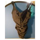 Large beautyin Black One Piece Swimsuits for Women Boyleg Bathing Suit Scoop Neck Swimwear1