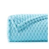BEDELITE Fleece Blanket - 3D Jacquard Decorative Light Blue Throw Blankets for Couch & Bed, Soft and Cozy Warm Plush Fluffy Blanket All Seasons Suitable, 50x60Inches