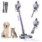 Cordless Vacuum Cleaner,Vacuum Cleaners for Home with Super Suction,Lightweight Stick Vacuum with 35 Mins Runtime,Rechargeable Cordless Vacuum for Pet Hair, Hardwood Floors(Black Purple)