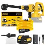 Brushless Cordless Pressure Washer,970-PSI Electric Pressure Washer with 6-in-1 Nozzle,3 Adjustable Levels Pressure Washer,21V Li-ion 4.0Ah Battery,Power Washer Cleans Cars/Fences/Patios