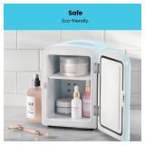 Chefman - Iceman Mini Portable Blue Personal Fridge Cools Or Heats & Provides Compact Storage For Skincare, Snacks, Or 6 12oz Cans W/ A Lightweight 4-liter Capacity To Take On The Go