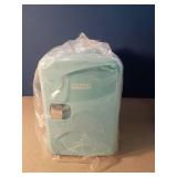 Chefman - Iceman Mini Portable Blue Personal Fridge Cools Or Heats & Provides Compact Storage For Skincare, Snacks, Or 6 12oz Cans W/ A Lightweight 4-liter Capacity To Take On The Go