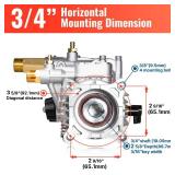 YAMATIC 3/4\" Shaft Horizontal Pressure Washer Pump 3400 PSI 2.5 GPM Replacement Pump for Power Washer Compatible with Homelite, Troybilt, Simpson, Karcher, Honda GC160 GC190, AR RMV 2.5G30