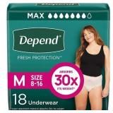 Depend Fresh Protection Adult Incontinence & Postpartum Underwear for Women - Maximum Absorbency - M - Blush - 18ct