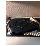 VICTORY RELAX Acacia Corner Shower Stool, Waterproof Spa Foot Rest & Bath Bench with Storage Shelf & Soap Dish, Ideal for Bathroom, Shaving Legs, or as Small Corner Table/Step Stool (Black)