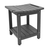 juserox HDPS Shower Bench, Inside Shower Chair for Shaving Legs, Waterproof 2-Tier Bath Spa Shower Stool for Adults Sitting, Weather -Resistant No-Slip Indoor Outdoor Shower Seat, Grey