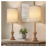 Tall Drum Lamp Shades Set of 2, 10\"Top x10\" Bottom x 13\"High, Beige Lampshade for Table Lamp Floor Lamp, Replacement Lampshades Natural Linen Handcrafted, Spider, Harp Holders Included, Easy Assemb