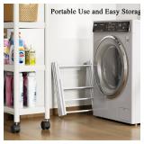 STARLATTA Drying Rack Clothing, 3-Tier Clothes Drying Rack Foldable Use for Indoor & Outdoor Antirust Laundry Drying Rack Collapsible White 28\" L x 35\" H x 10\" W