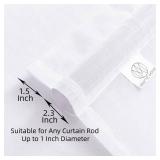 MYSTIC-HOME Sheer Curtains White 95 Inches Long, Window Treatments Rod Pocket Drapes for Living Room, Bedroom, Semi Crinkle Voile Curtain Panels for Yard, Patio, Villa, Parlor, Set of 2, 52\"Wx95\"L