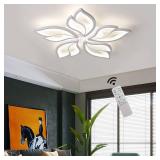 BDXKY Modern Ceiling Light Fixture Led Chandelier Flush Mount Dimmable with Remote 25.59in Ceiling Lamp 5-Leaf Ceiling Lights Fixture for Living Room Bedroom Kitchen Dining Room Office
