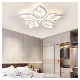 BDXKY Modern Ceiling Light Fixture Led Chandelier Flush Mount Dimmable with Remote 25.59in Ceiling Lamp 5-Leaf Ceiling Lights Fixture for Living Room Bedroom Kitchen Dining Room Office