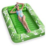 Inflatable Tanning Pool Lounger Float - Jasonwell 4 in 1 Sun Tan Tub Sunbathing Pool Lounge Raft Floatie Toys Water Filled Tanning Bed Mat Pad for Adult Blow Up Kiddie Pool Kids Ball Pit Pool
