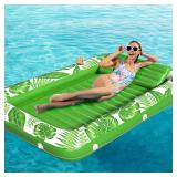 Inflatable Tanning Pool Lounger Float - Jasonwell 4 in 1 Sun Tan Tub Sunbathing Pool Lounge Raft Floatie Toys Water Filled Tanning Bed Mat Pad for Adult Blow Up Kiddie Pool Kids Ball Pit Pool