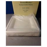 GreenWorks 8 inch and 10 inch Compostable Plates (each 50 Count), 100 Count Bagasse and Bamboo Fiber Disposable Paper Plates